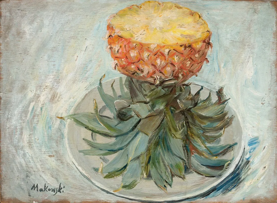 Pineapple On A Plate Wall Art by Tadeusz Makowski - High-Resolution Digital Print