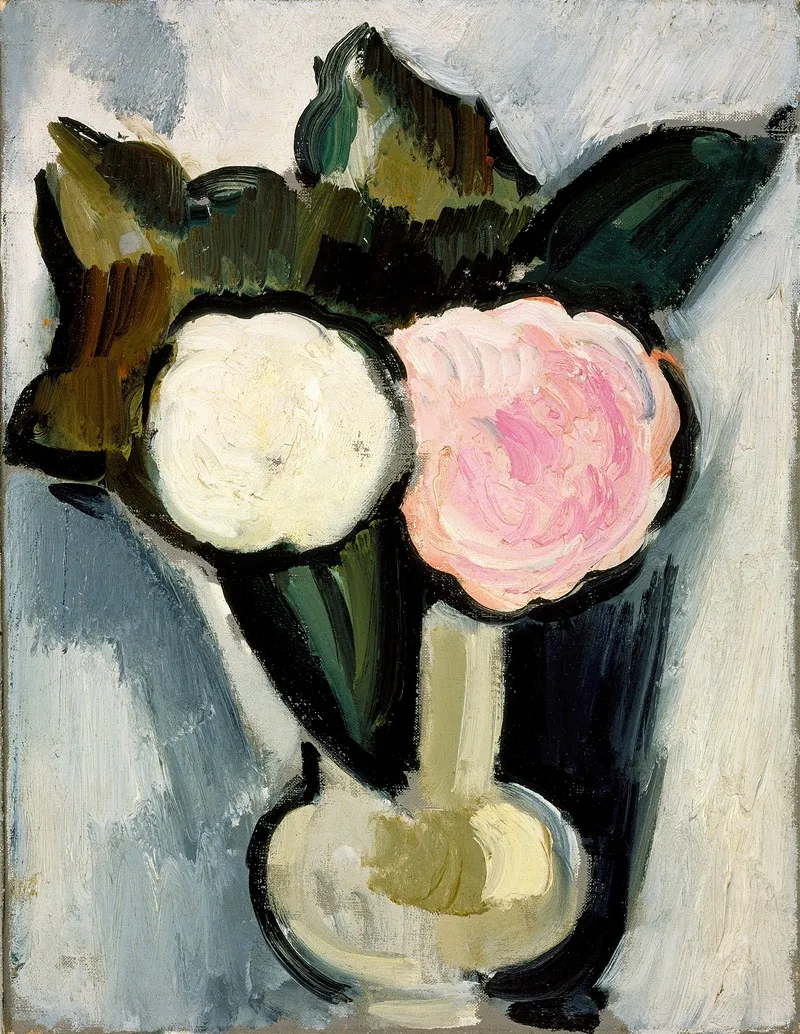Pink And White Flowers In A Vase Wall Art by Marsden Hartley - High-Resolution Digital Print