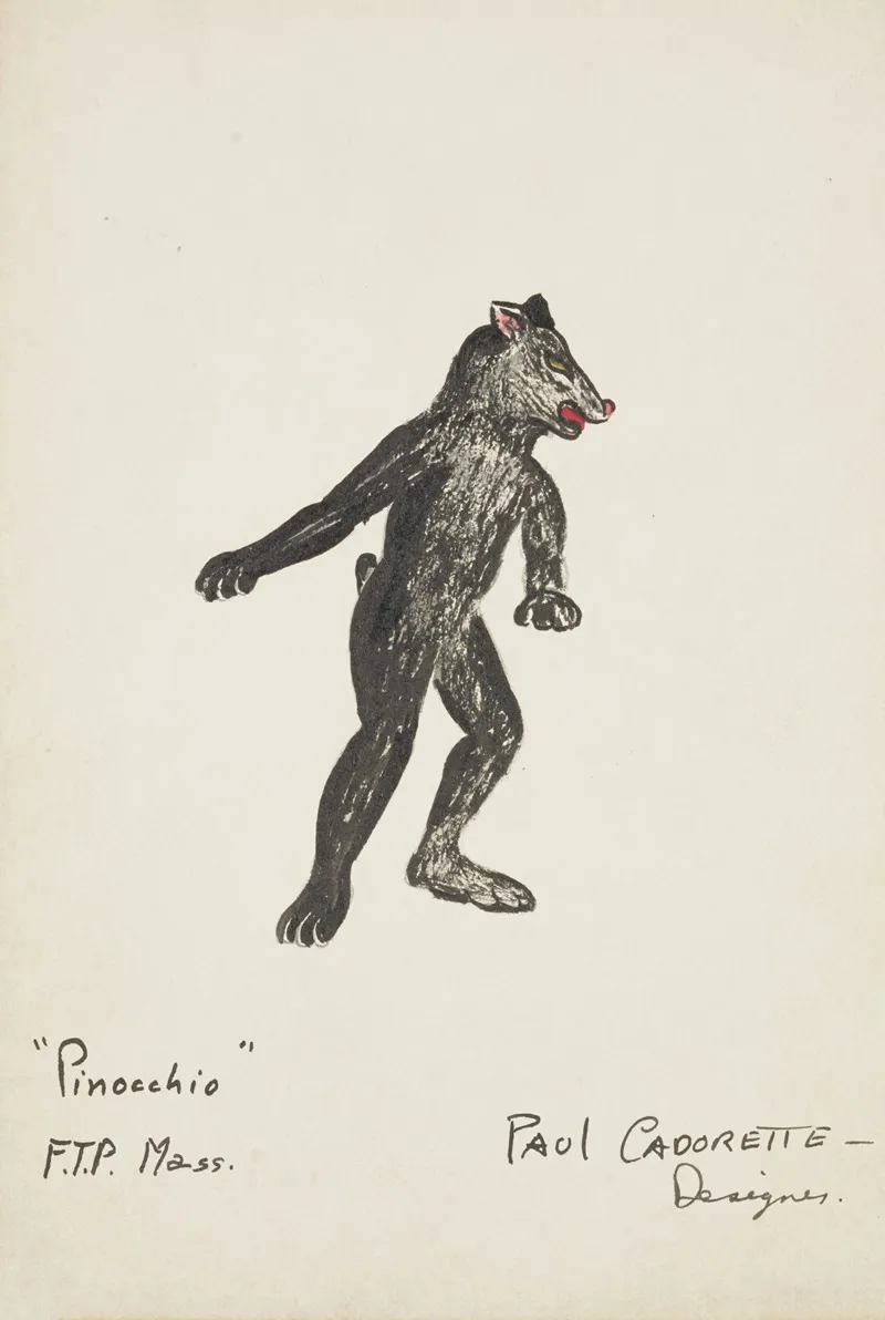 Pinocchio Black Bear Wall Art by Paul Cadorette - High-Resolution Digital Print