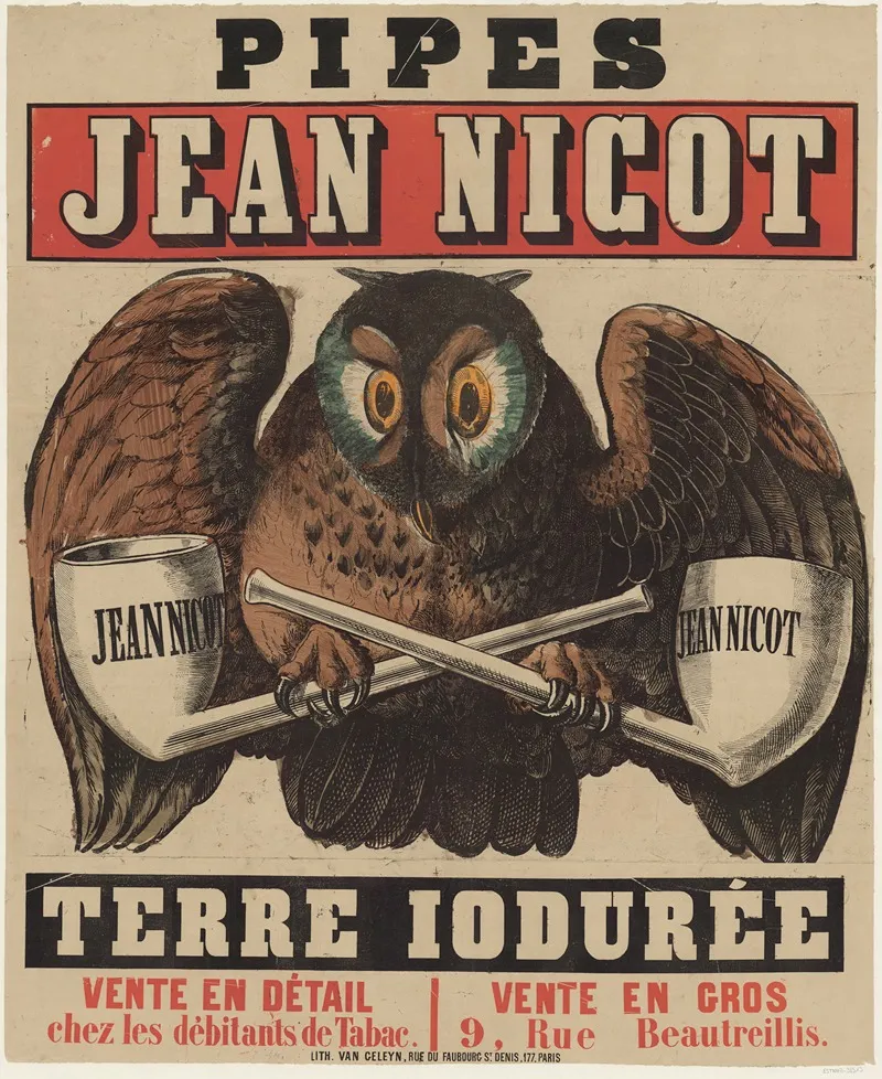Pipes Jean Nicot Terre Ioduree Wall Art by Lith. Van Geleyn - High-Resolution Digital Print