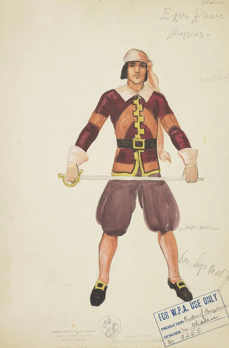 Pirates Of Penzance Eighth Pirate Aloysius Wall Art by John Glidden - High-Resolution Digital Print