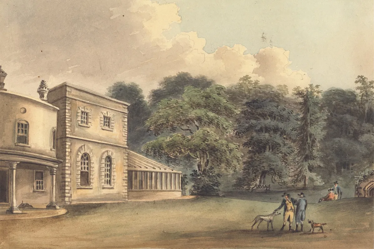 Pit Palace Epsom The Seat Of Thomas Jeudwine Esq Wall Art by John Hassell - High-Resolution Digital Print