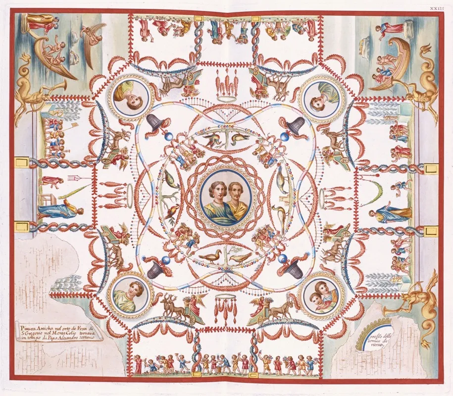 Pittura Anticha Nel Orto De Frari Di S Gregorio Nel Monte Celio Trovata In Tempo Di Papa Alesandro Settimo Wall Art by Pierre-Jean Mariette - High-Resolution Digital Print