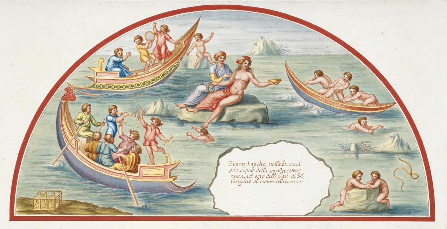 Pittura Anticha Nell Facciata Principale Della Stanza Sotterraneo Nel Orto Delli Frari Di Sa Gregorio Al Monte Celio Wall Art by Pierre-Jean Mariette - High-Resolution Digital Print