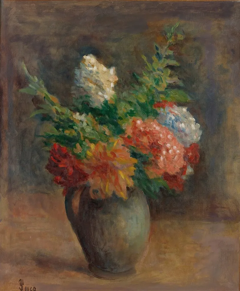 Pivoines Geraniums Et Lilas Blancs Wall Art by Maximilien Luce - High-Resolution Digital Print