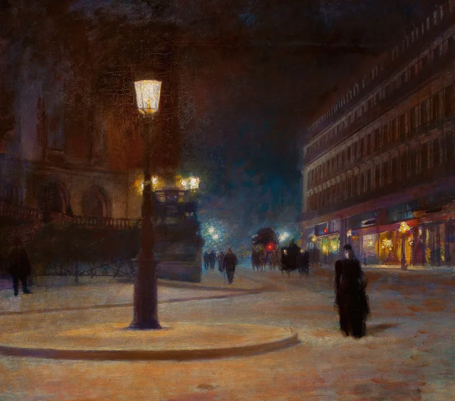 Place De Lopera In Paris Wall Art by Ludwik de Laveaux - High-Resolution Digital Print