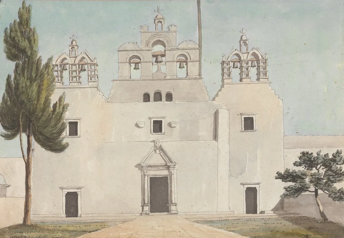 Place Of Worship With Three Bell Towers With Crosses