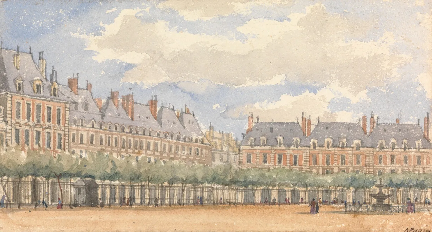 Place Royale Paris Wall Art by Augustus Pugin - High-Resolution Digital Print
