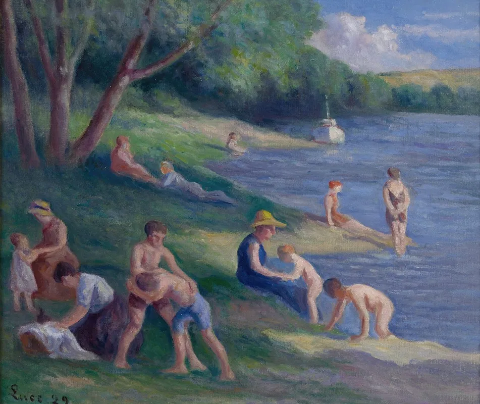 Plage A Mericourt Wall Art by Maximilien Luce - High-Resolution Digital Print
