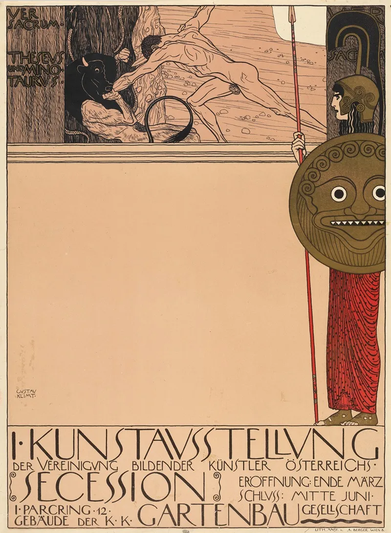 Plakat Der 1 Ausstellung Der Secession Wall Art by Gustav Klimt - High-Resolution Digital Print