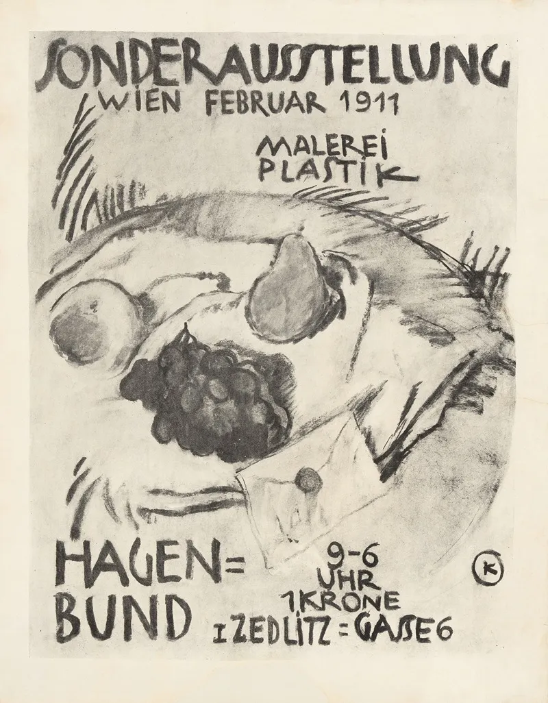 Plakat Der Sonderausstellung Fur Malerei Und Plastik Im Wiener Hagenbund Februar 1911