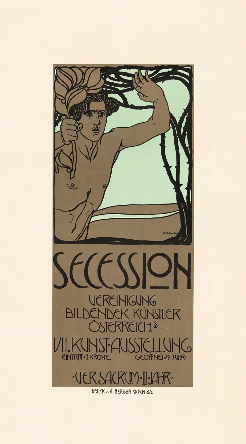 Plakat Fur Die 7 Ausstellung Der Secession Wall Art by Josef Maria Auchentaller - High-Resolution Digital Print