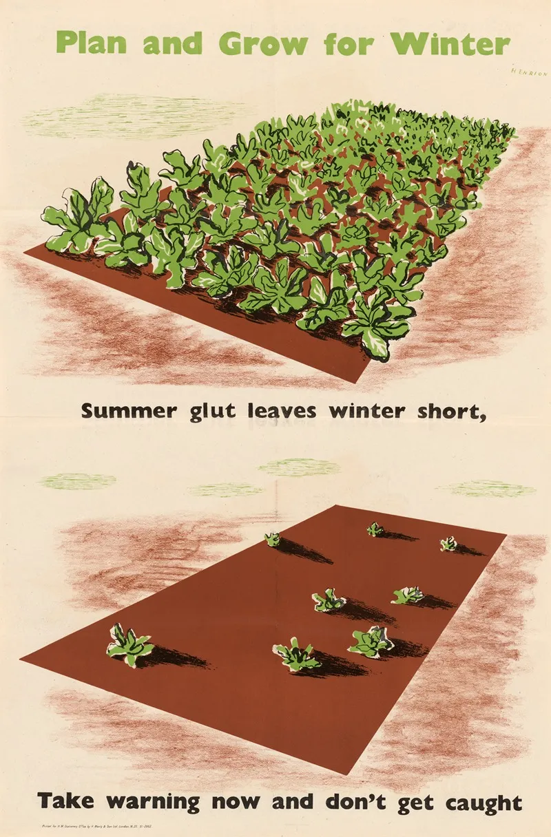 Plan And Grow For Winter Summer Glut Leaves Winter Short Take Warning Now And Dont Get Caught Wall Art by Frederick Henri Kay Henrion - High-Resolution Digital Print