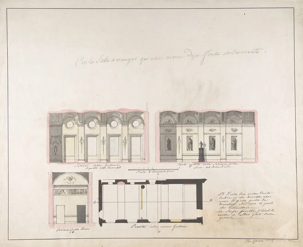Plan Della Nuova Galleria Wall Art by Giovanni Battista Silvestri - High-Resolution Digital Print