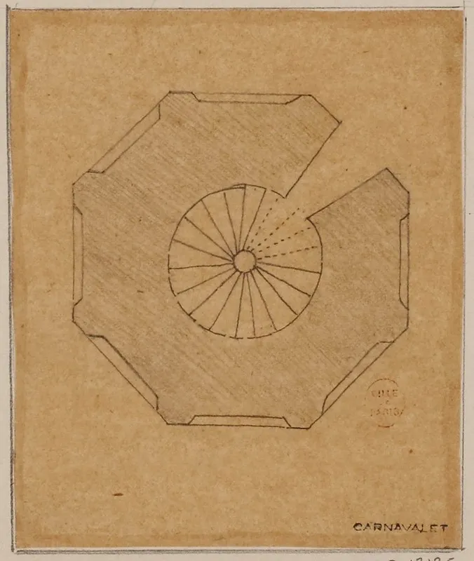Plan Du Rez De Chaussee De La Tour Octogonale Du Cimetiere Des Saints Innocents Wall Art by Alfred Bonnardot - High-Resolution Digital Print