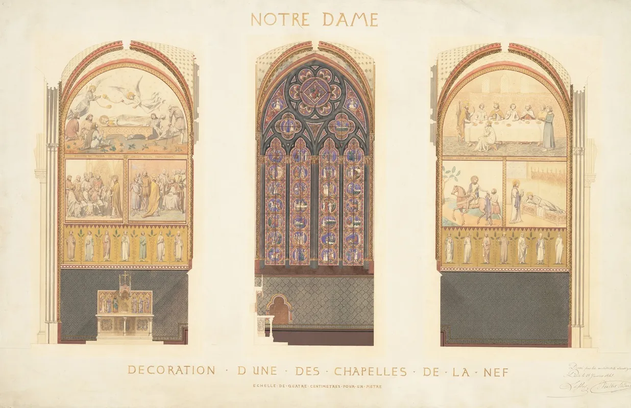 Plan For The Renovation Of A Chapel In The Nave Of The Cathedral Of Notre Dame Paris