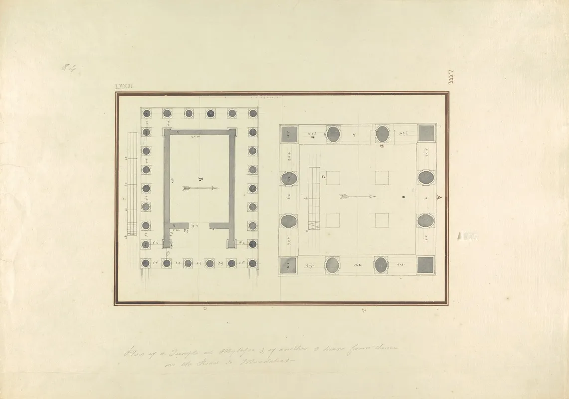 Plan Of A Temple At Mylasa And Of Another Three Hours From Thence On The Road To Mandaleus