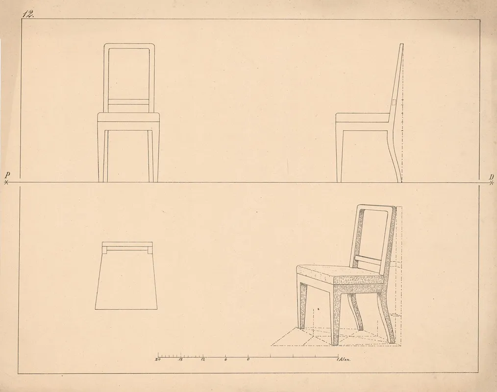 Plan Of Chair Wall Art by Søren Jacob Grønvald - High-Resolution Digital Print