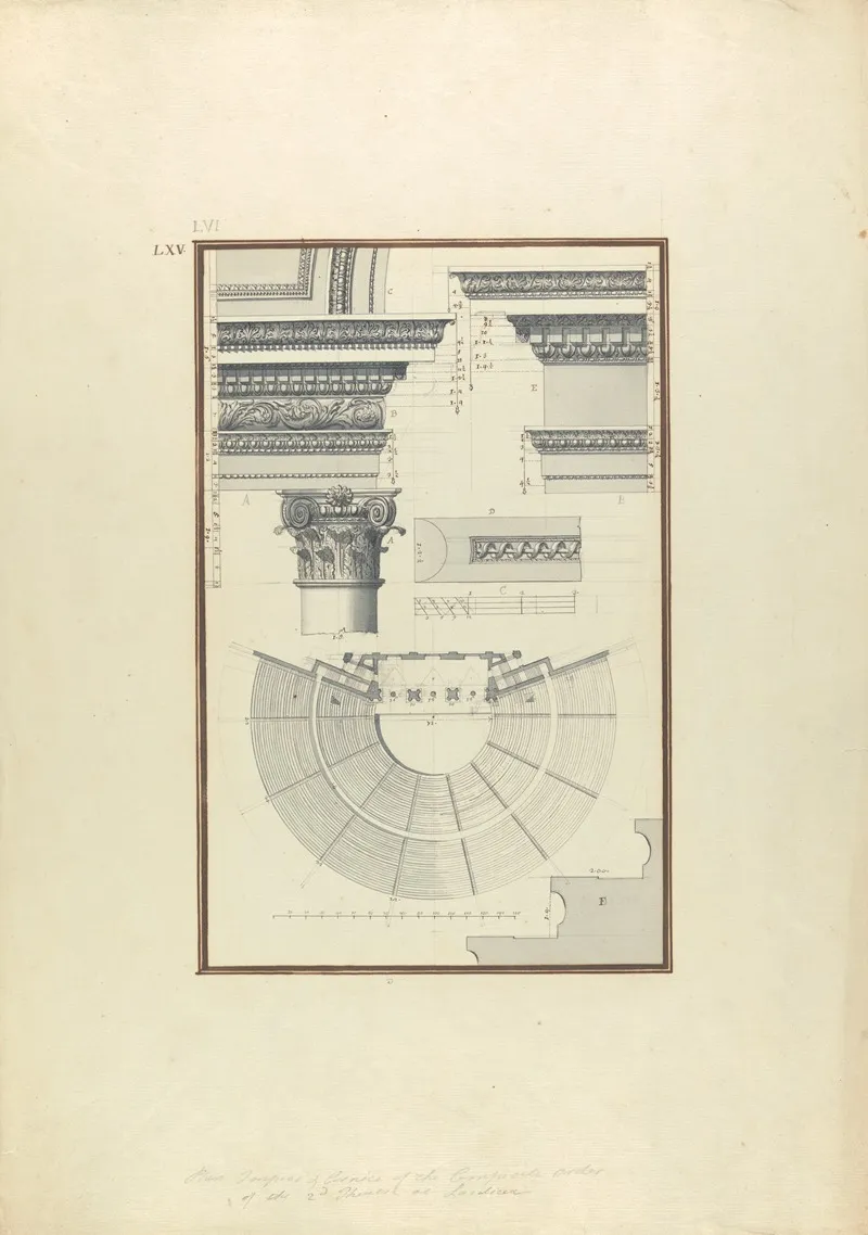 Plan Of The Second Theater Of Laodicea And Details Of A Composite Order