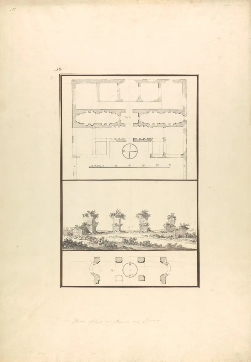 Plan View And Second Plan Of Ruins At Sardis