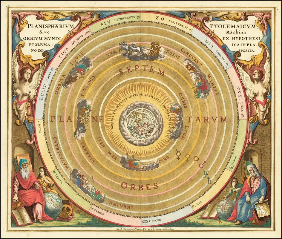 Planisphaerium Ptolemaicum Sive Machina Orbium Mundi Ex Hypothesi Ptolemaica In Planno Disposita Wall Art by Andreas Cellarius - High-Resolution Digital Print