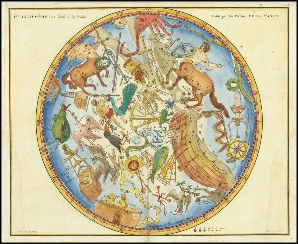 Planisphere Des Etoiles Australes Wall Art by John Flamsteed - High-Resolution Digital Print