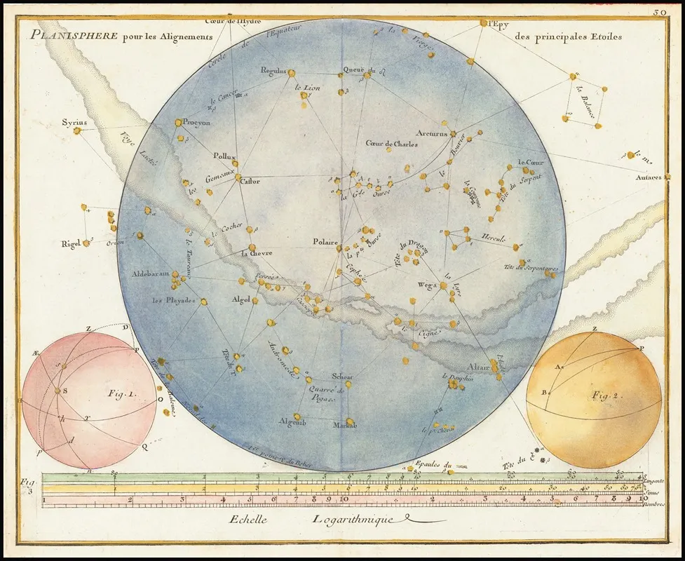 Planisphere Pour Les Alignements Des Principales Etoiles 2 Wall Art by John Flamsteed - High-Resolution Digital Print
