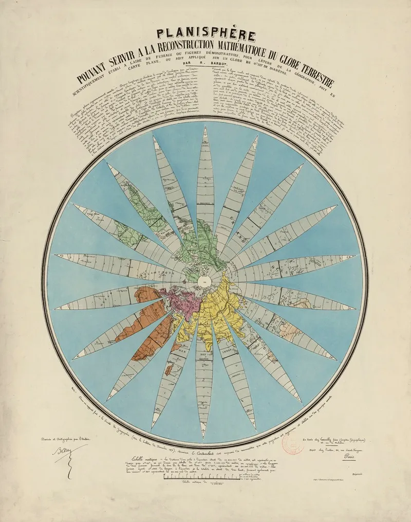 Planisphere Pouvant Servir A La Reconstruction Mathematique Du Globe Terrestre Wall Art by R. Barbot - High-Resolution Digital Print