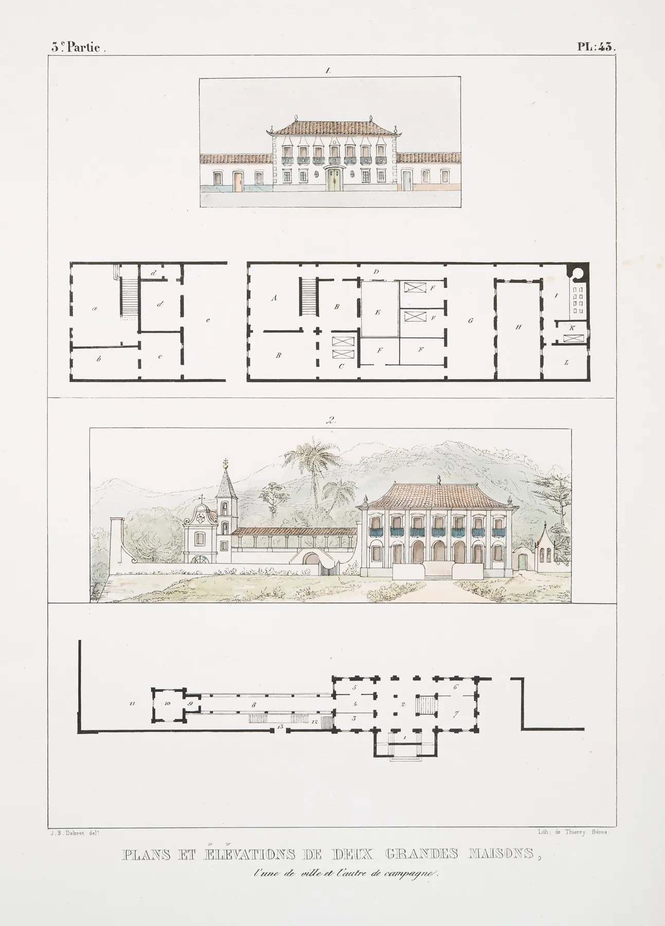 Plans Et Elevation De Deux Grandes Maisons