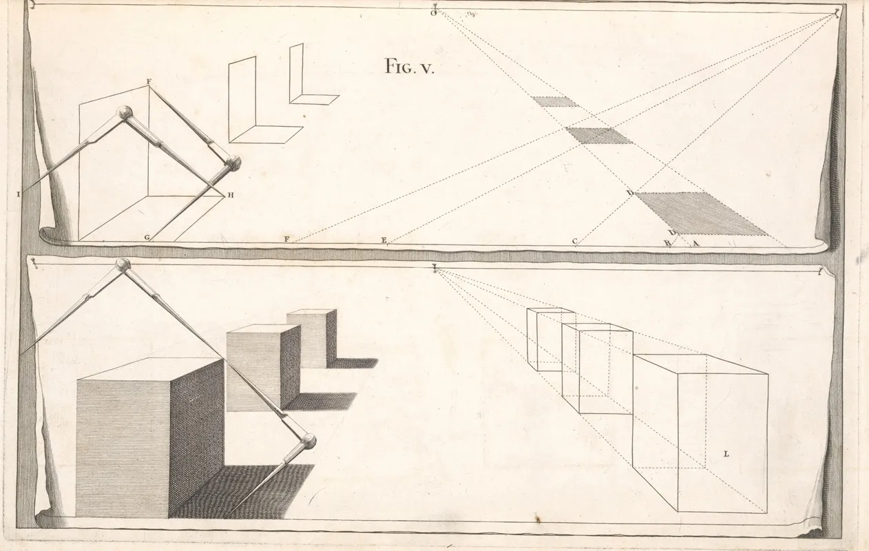 Plans Of Squares With Their Elevations Wall Art by Andrea Pozzo - High-Resolution Digital Print