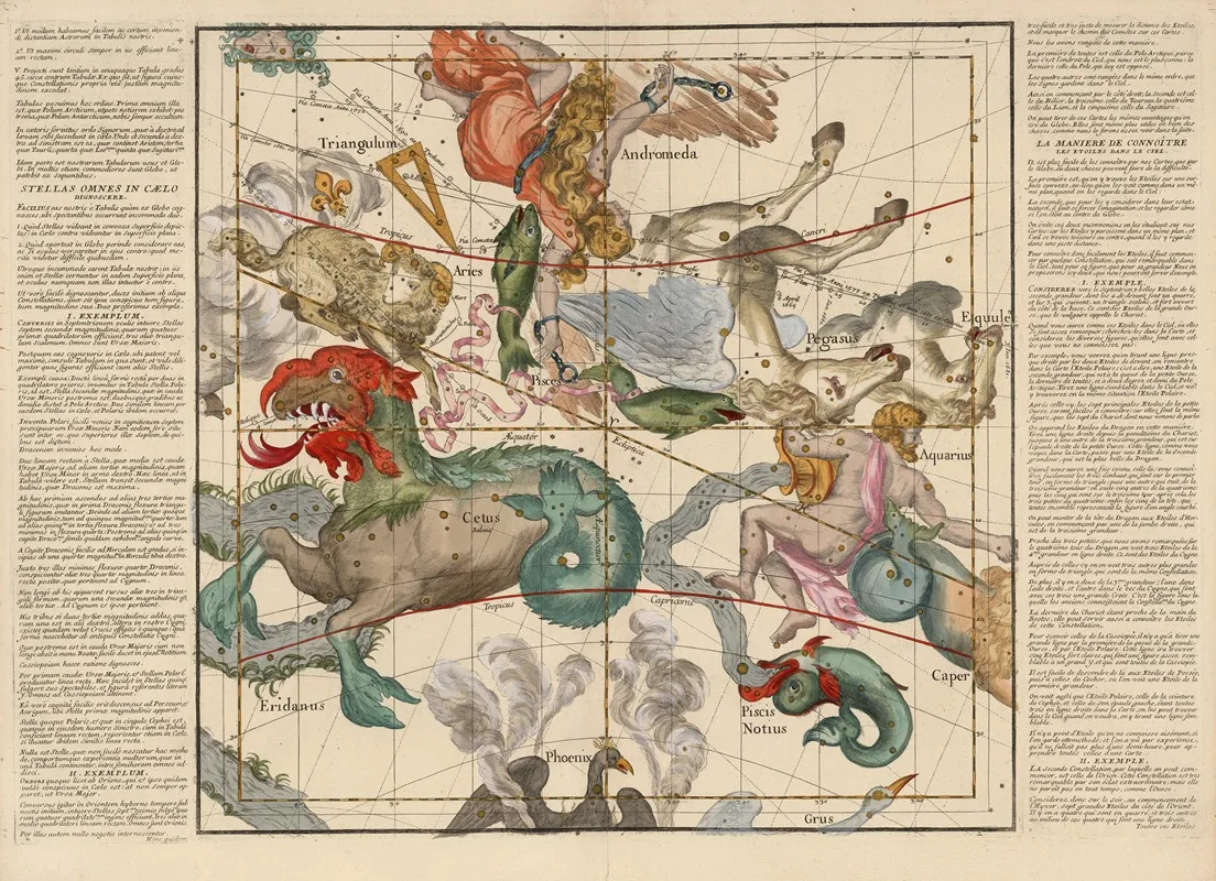 Plate 2 Cetus Aquarius Andromeda Wall Art by Ignace Gaston Pardies - High-Resolution Digital Print