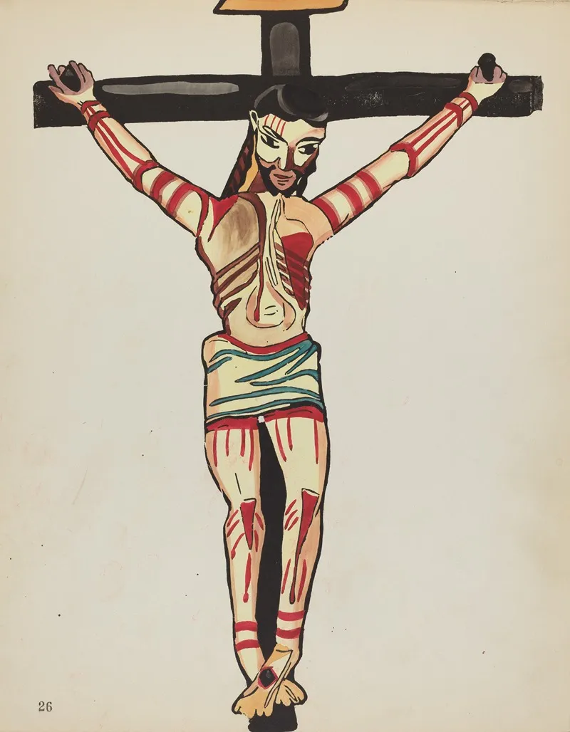 Plate 26 Christ Crucified Taos From Portfolio Spanish Colonial Designs Of New Mexico
