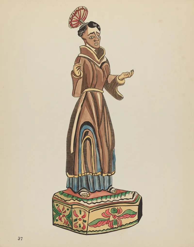 Plate 37 St Anthony Bulto From Portfolio Spanish Colonial Designs Of New Mexico