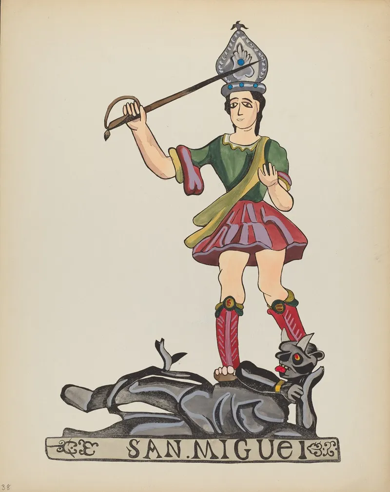 Plate 38 Saint Michael From Portfolio Spanish Colonial Designs Of New Mexico