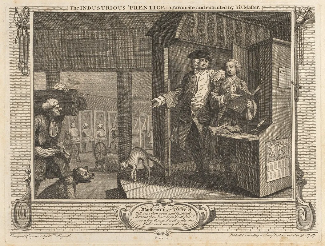 Plate 4 The Industrious Prentice A Favourite And Entrusted By His Master