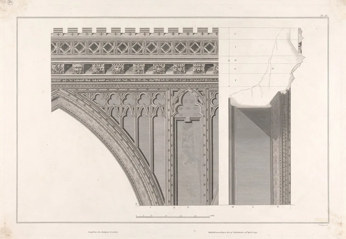Plate Ix St Stephens Chapel Wall Art by John Topham - High-Resolution Digital Print