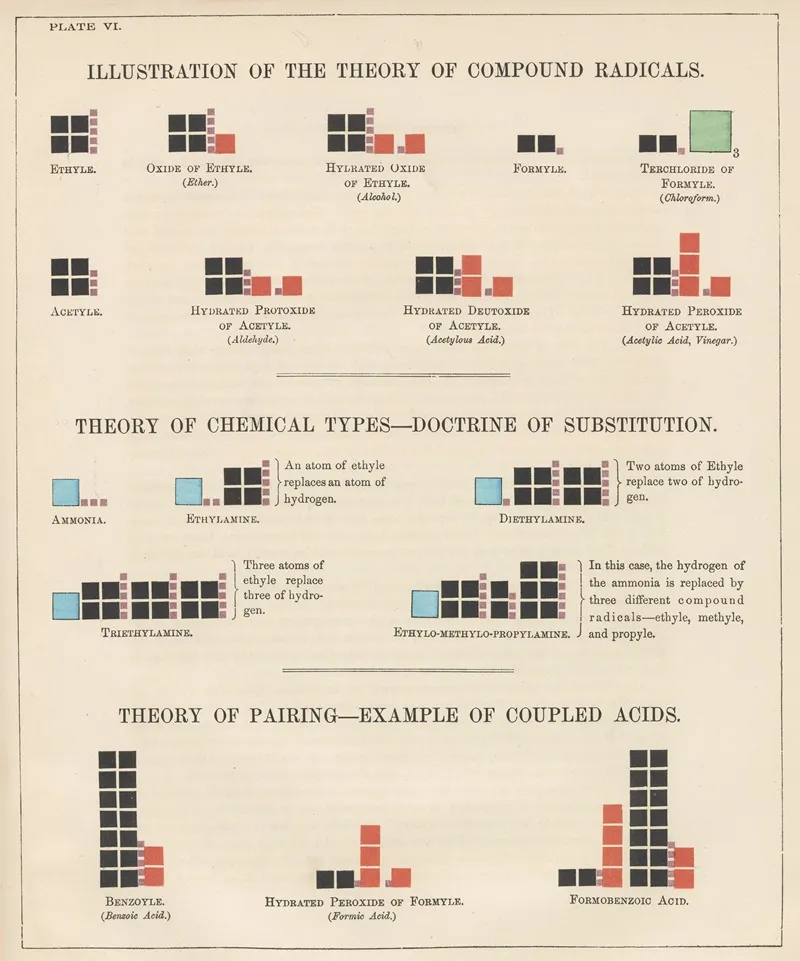Plate Vi Illustration Of The Theory Of Compound Radicals Theory Of Chemical Types Theory Of Pairing Wall Art by Edward Livingston Youmans - High-Resolution Digital Print