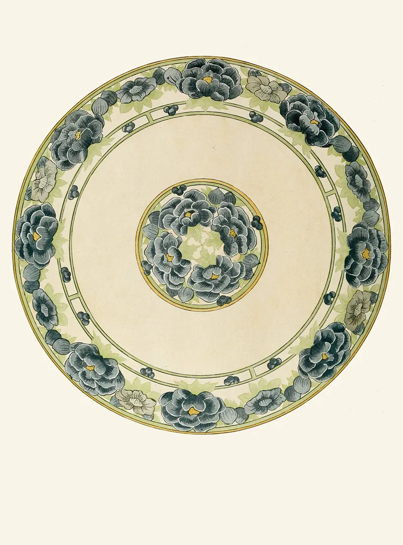 Plate With Chinese Flower Motif