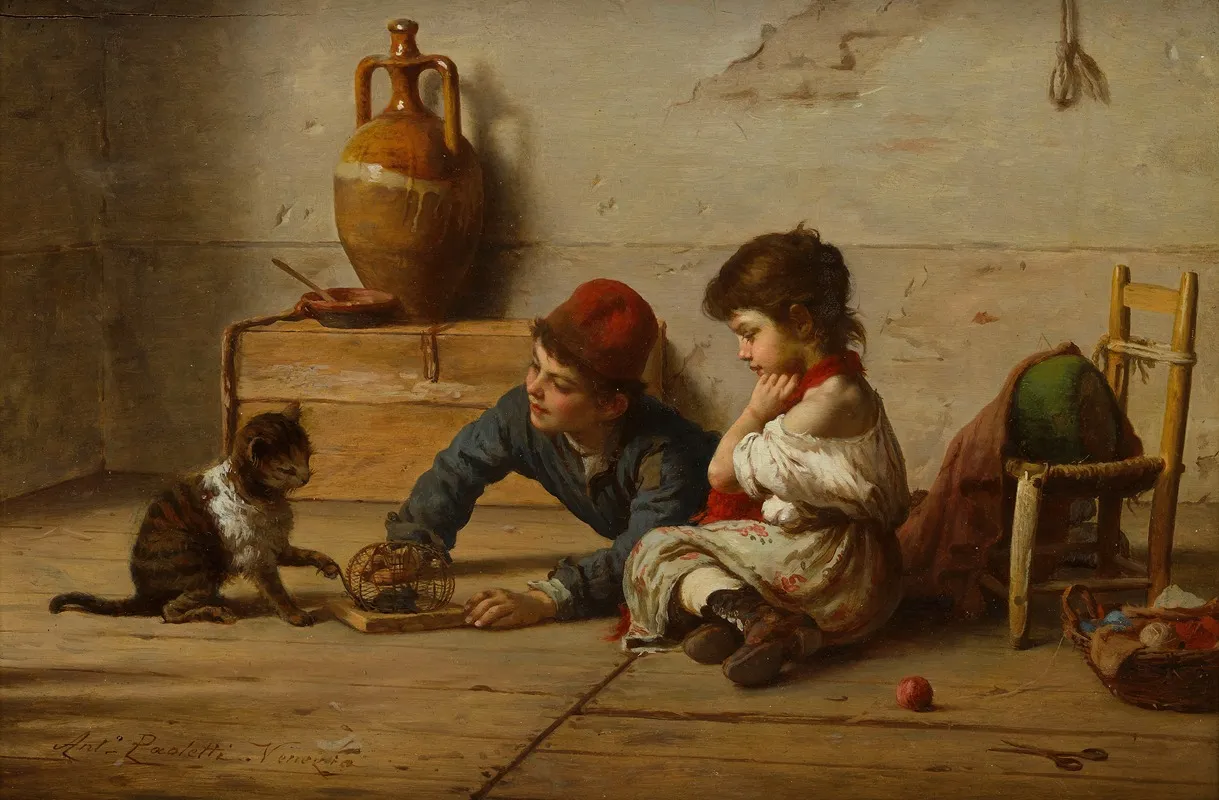Playing Cat And Mouse Wall Art by Antonio Ermolao Paoletti - High-Resolution Digital Print