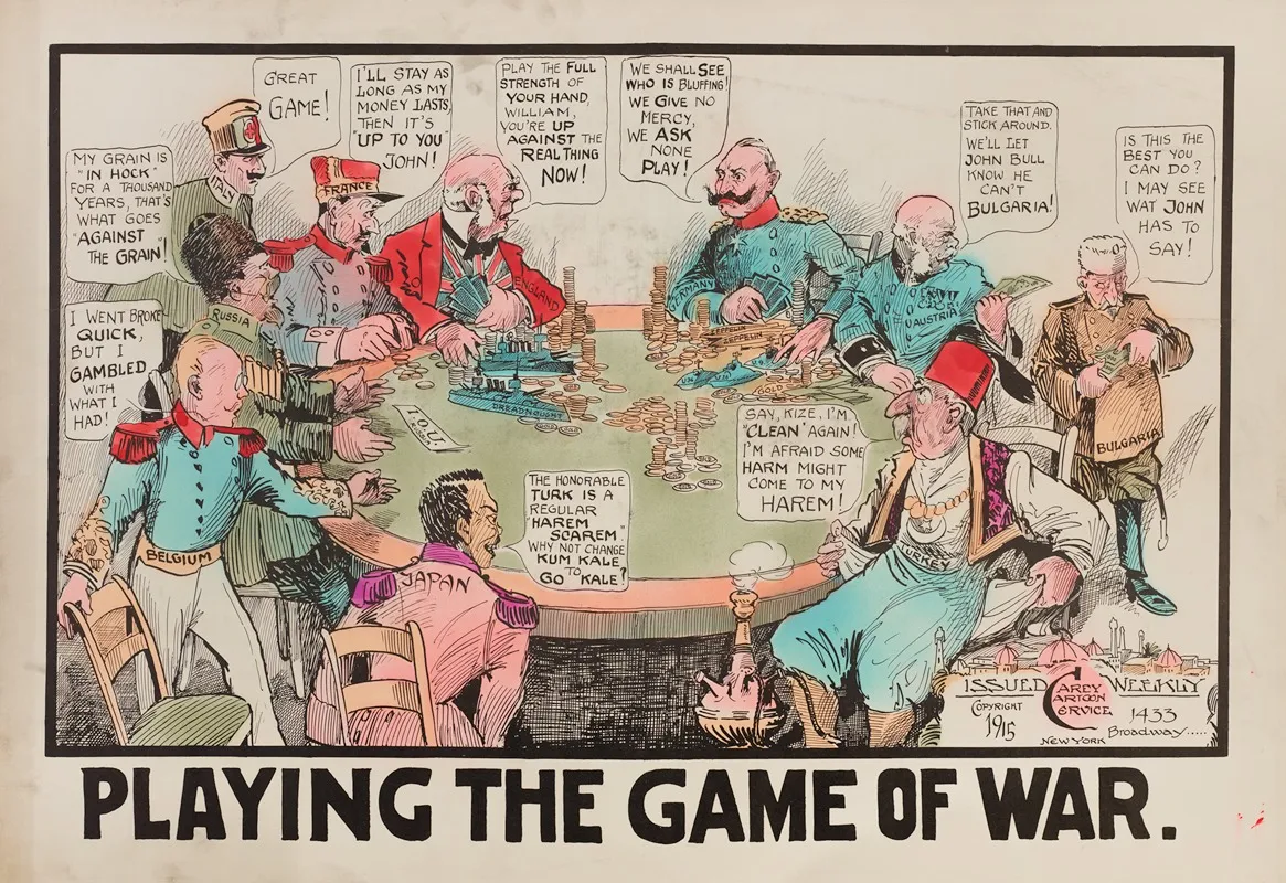 Playing The Game Of War Wall Art by Carey Cartoon Service - High-Resolution Digital Print