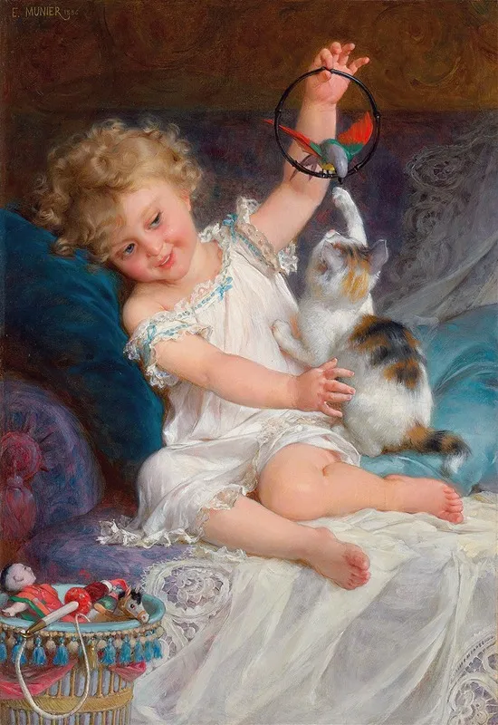Playtime Wall Art by Émile Munier - Canvas Print