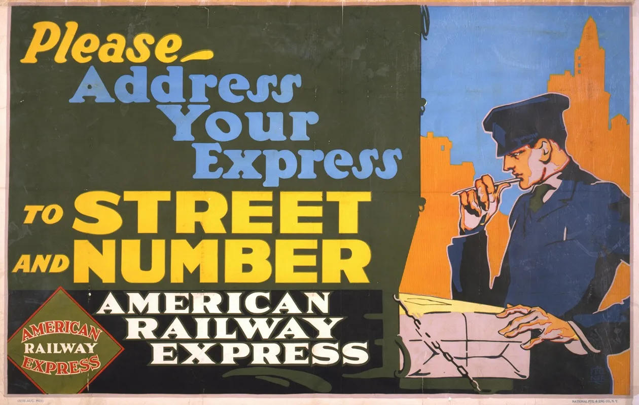 Please Address Your Express To Street And Number American Railway Express Wall Art by Frank T. Fellner - High-Resolution Digital Print