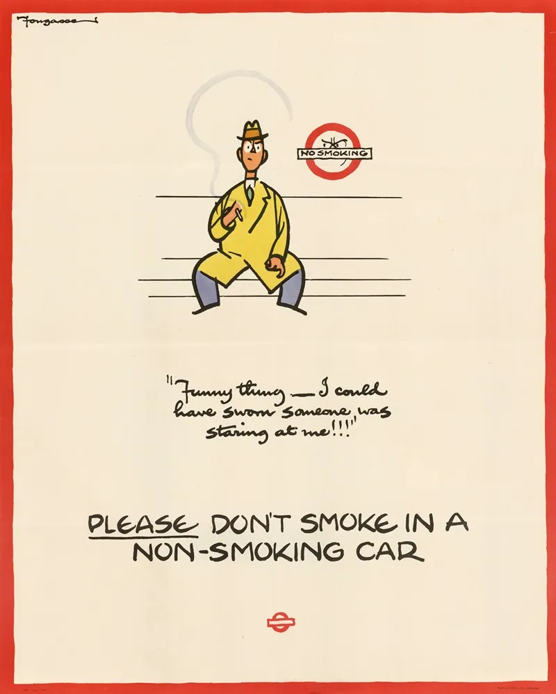 Please Dont Smoke In A Non Smoking Car Wall Art by Cyril Kenneth Bird (Fougasse)   - High-Resolution Digital Print