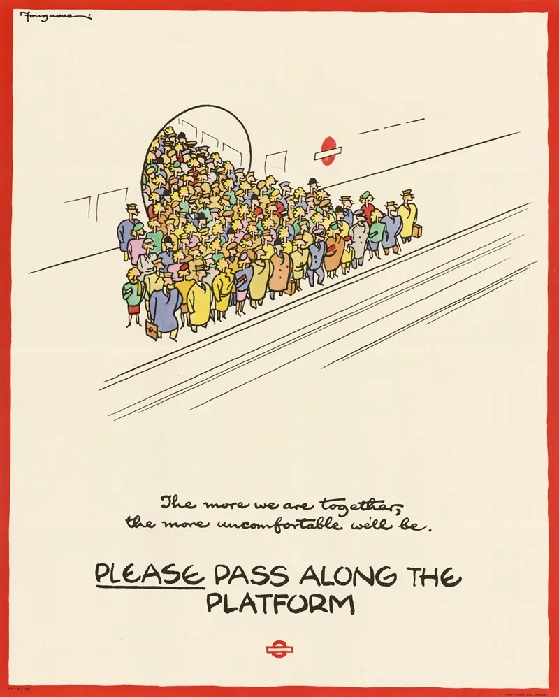 Please Pass Along The Platform Wall Art by Cyril Kenneth Bird (Fougasse)   - High-Resolution Digital Print