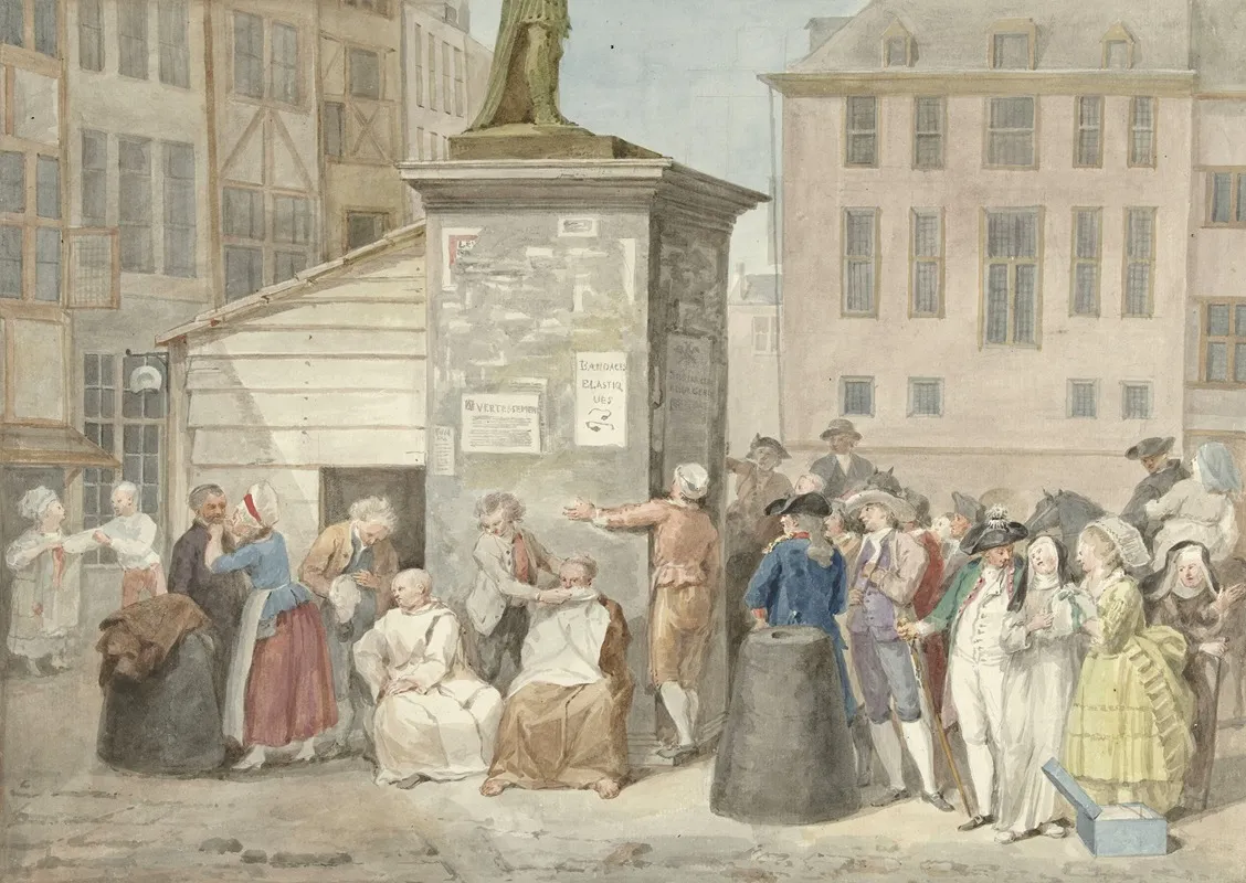 Plein Met Monniken En Nonnen Tijdens De Revolutie In Belgie 20 Oktober 1787 Wall Art by Aert Schouman - High-Resolution Digital Print