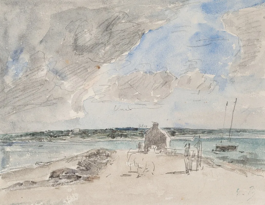 Plougastel Le Passage A Lembouchure De La Riviere De Landerneau Wall Art by Eugène Boudin - High-Resolution Digital Print