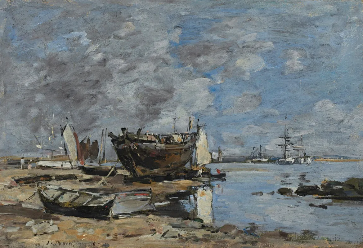 Plougastel Le Passage Du Bac Wall Art by Eugène Boudin - High-Resolution Digital Print