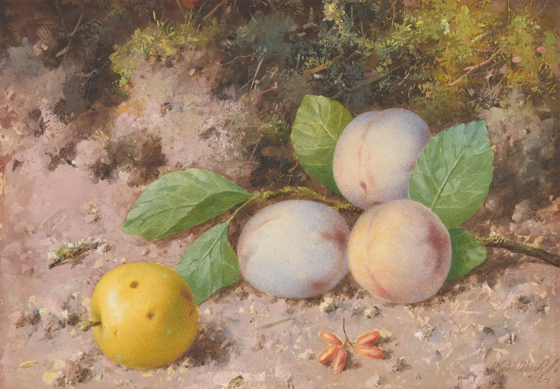 Plums And Apple Wall Art by William Cruickshank - High-Resolution Digital Print
