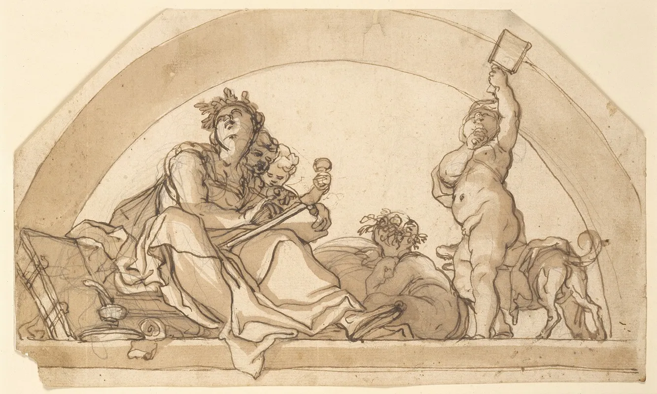 Poetry Surrounded By Children In A Lunette