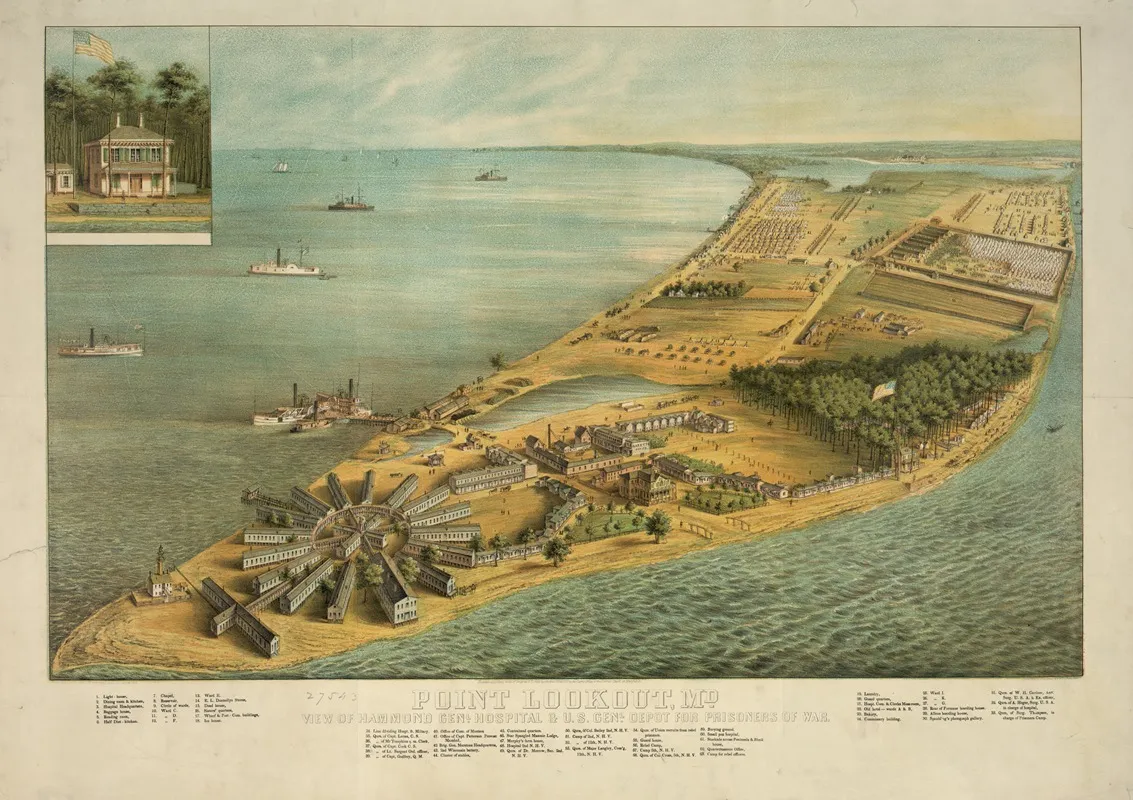 Point Lookout Md View Of Hammond General Hospital U S General Depot For Prisoners Of War